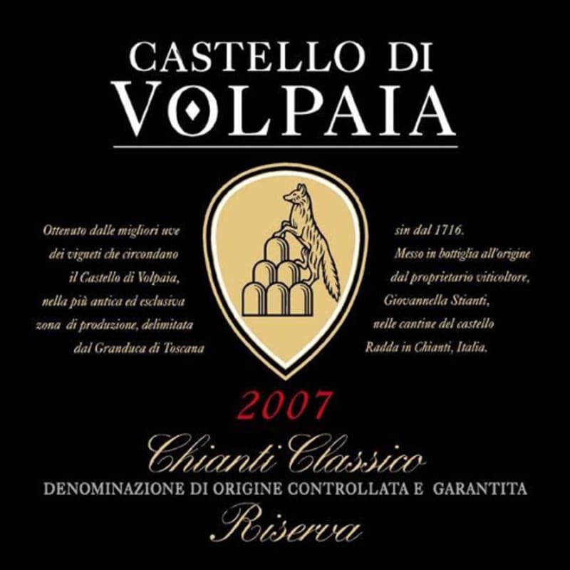 Castello di Volpaia Chianti Classico Riserva 2007 Front Label