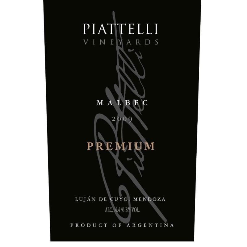 Piattelli Premium Reserve Malbec 2009 Front Label
