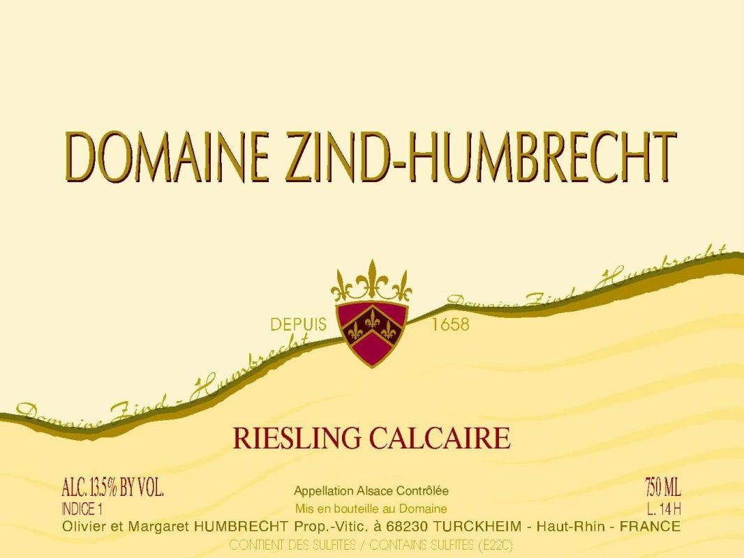 Zind-Humbrecht Calcaire Riesling 2013 Front Label