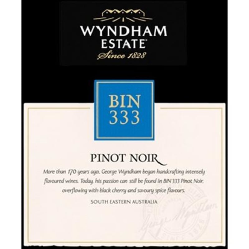 Wyndham Bin 333 Pinot Noir 2010 Front Label