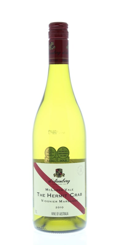 d'Arenberg The Hermit Crab Viognier Marsanne 2010 Front Bottle Shot