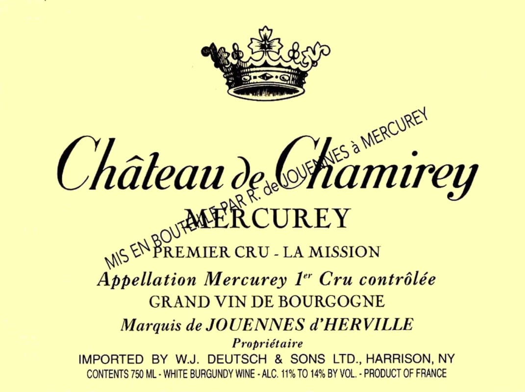 Chateau de Chamirey Mercurey Blanc 2005 Front Label
