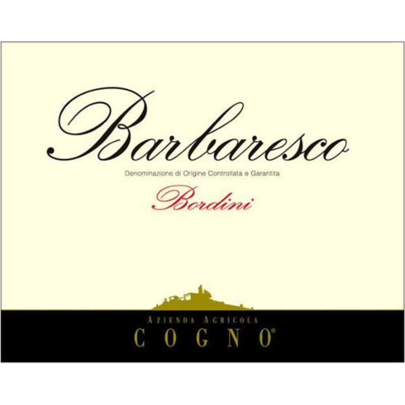 Elvio Cogno Bordini Barbaresco 2008 Front Label