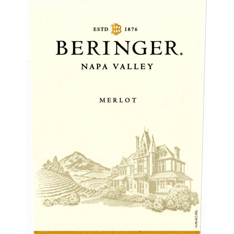 Beringer Napa Valley Merlot 2008 Front Label