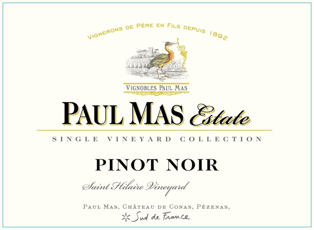 Paul Mas Reserve Saint Hilaire Single Vineyard Collection Pinot Noir 2013 Front Label