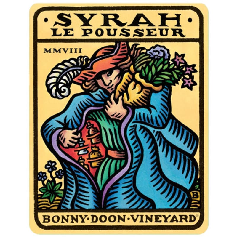 Bonny Doon Le Pousseur Syrah 2008 Front Label