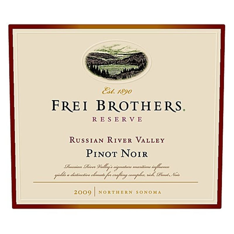 Frei Brothers Reserve Russian River Pinot Noir 2009 Front Label