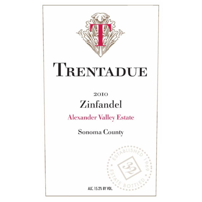 Trentadue Alexander Valley Zinfandel 2010 Front Label