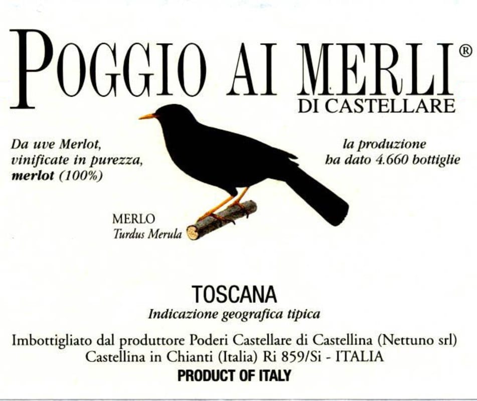 Castellare Poggio ai Merli Merlot 2011 Front Label