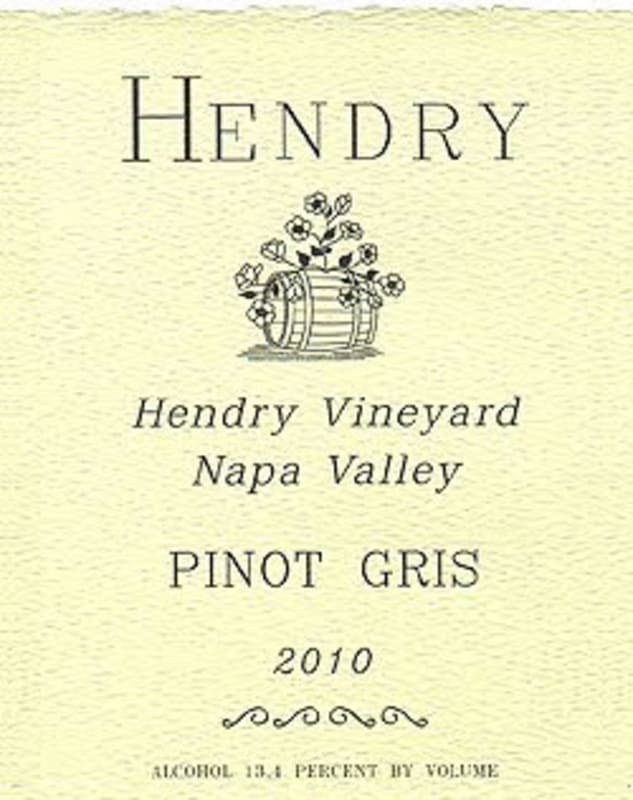 Hendry Pinot Gris 2010 Front Label