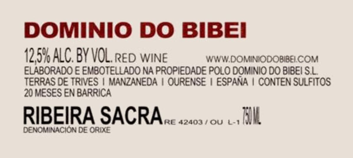 Dominio do Bibei Brancellao 2008 Front Label