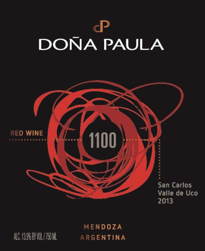 Dona Paula 1100 Red 2013 Front Label