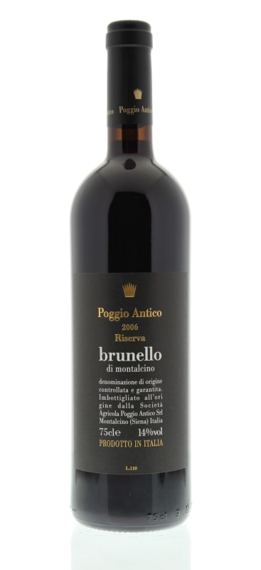 Poggio Antico Brunello di Montalcino Riserva 2006 Front Bottle Shot