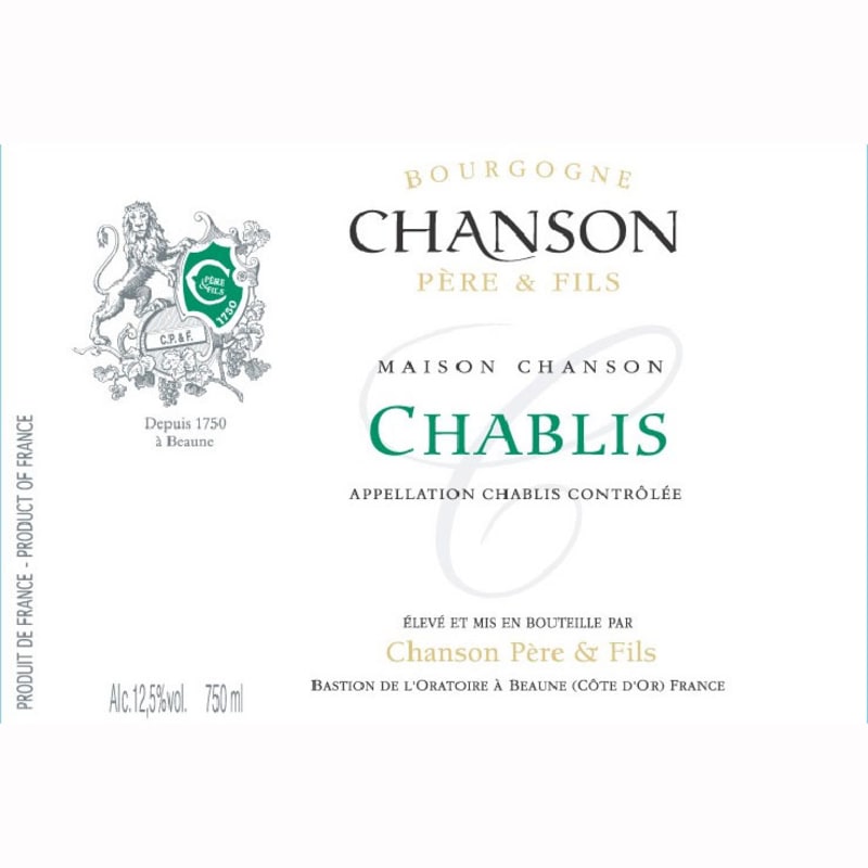 Domaine Chanson Chablis 2008 Front Label