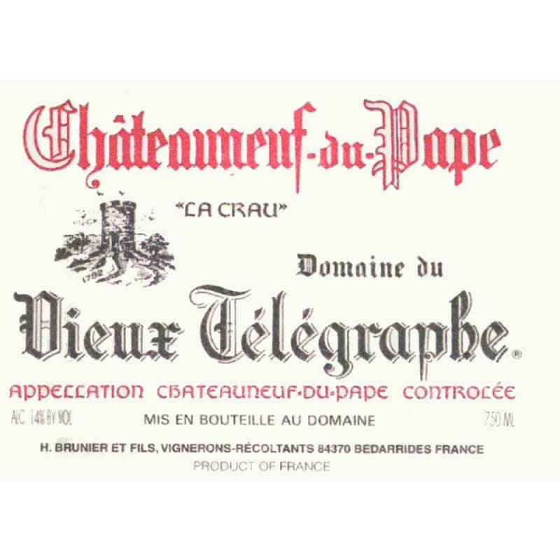 Domaine du Vieux Telegraphe Chateauneuf-du-Pape La Crau Rouge (375ML half-bottle) 2009 Front Label