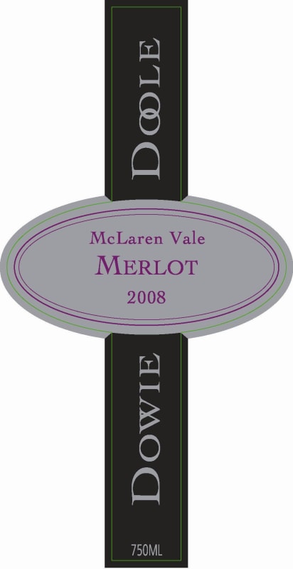 Dowie Doole Merlot 2008 Front Label