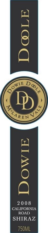 Dowie Doole California Road Shiraz 2008 Front Label