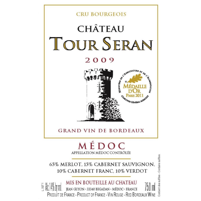 Chateau Tour Seran 2009 Front Label