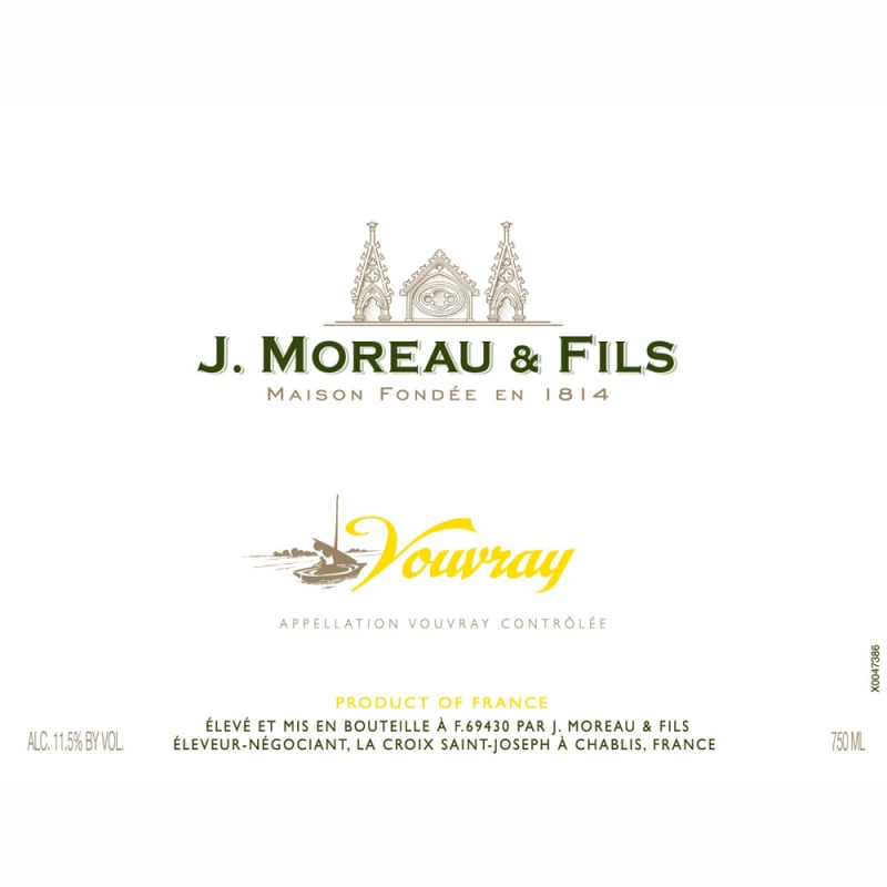 J. Moreau & Fils Vouvray 2009 Front Label