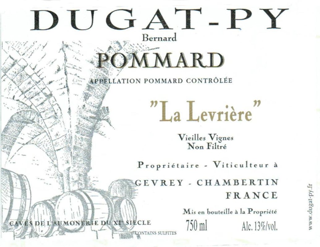 Dugat-Py Pommard La Levriere 2009 Front Label