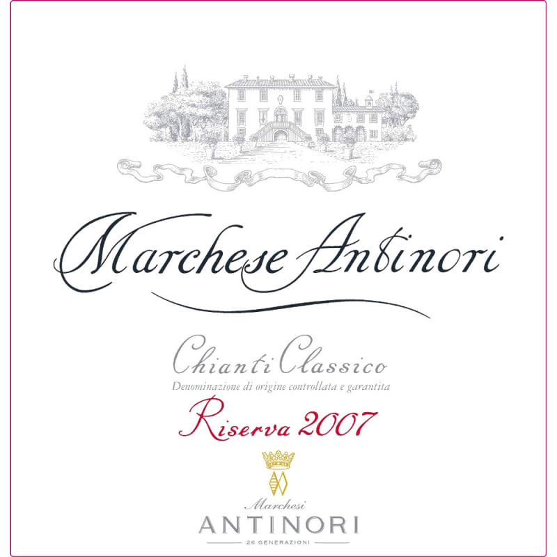 Marchesi Antinori Marchese Chianti Classico Riserva 2007 Front Label