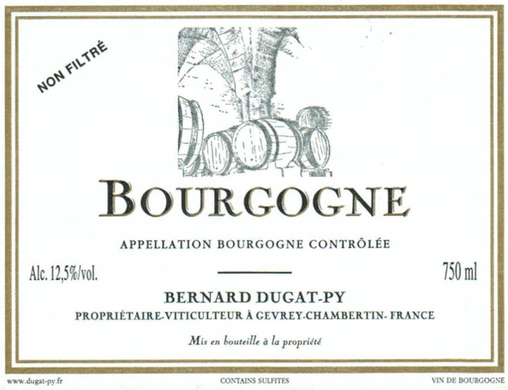 Dugat-Py Bourgogne Pinot Noir 2013 Front Label