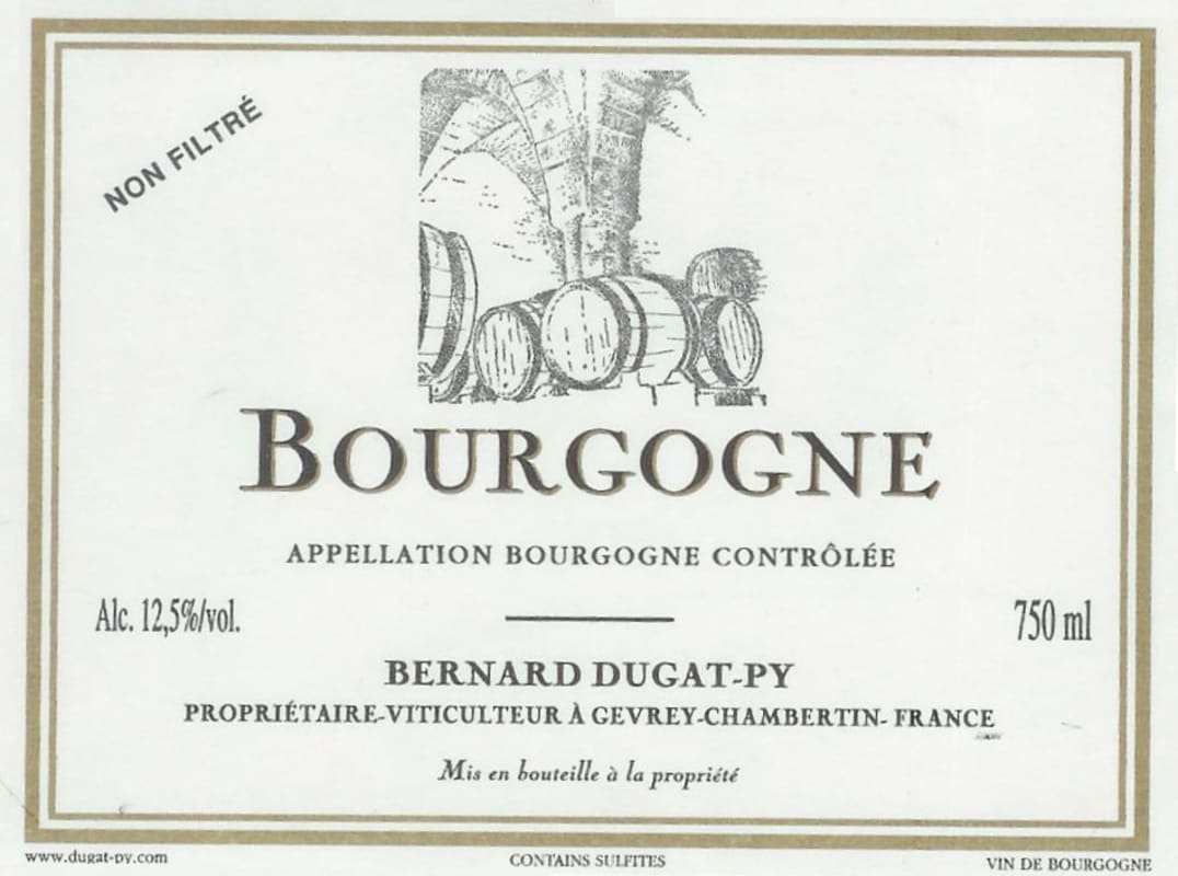 Dugat-Py Bourgogne Blanc 2012 Front Label