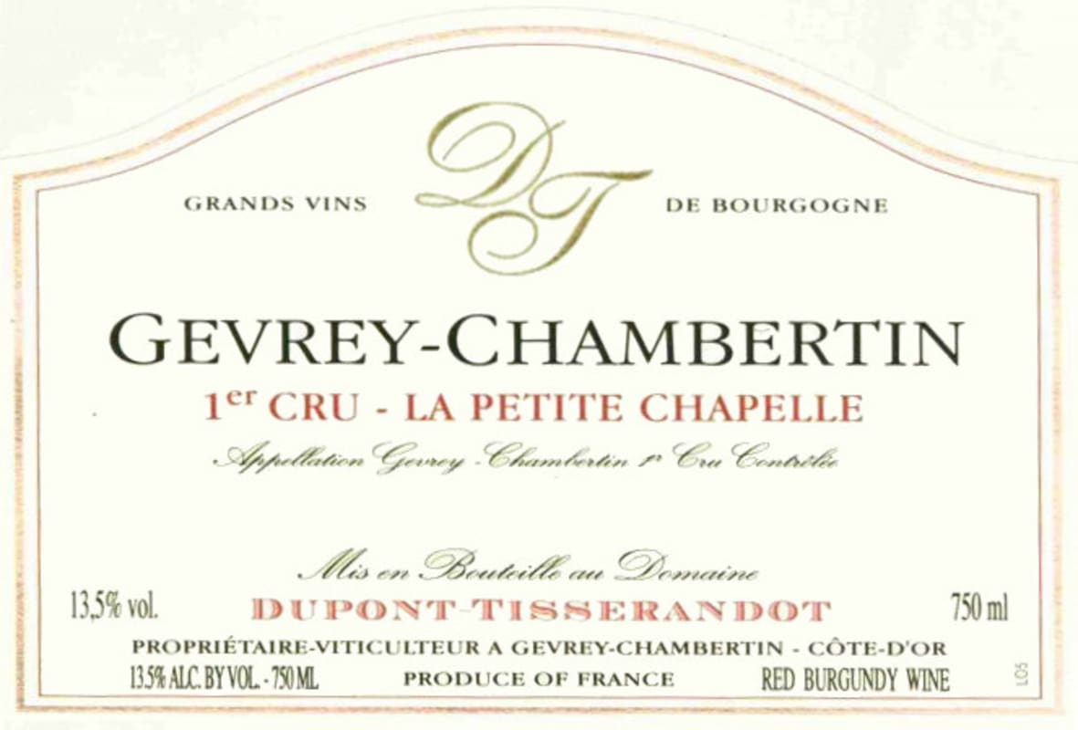 Dupont Tisserandot Gevrey-Chambertin Petite Chapelle Premier Cru 2003 Front Label