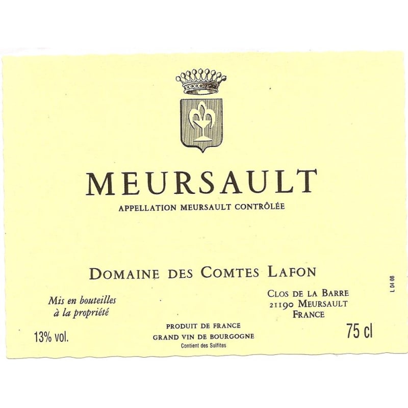 Domaine des Comtes Lafon Meursault Clos de la Barre 2006 Front Label