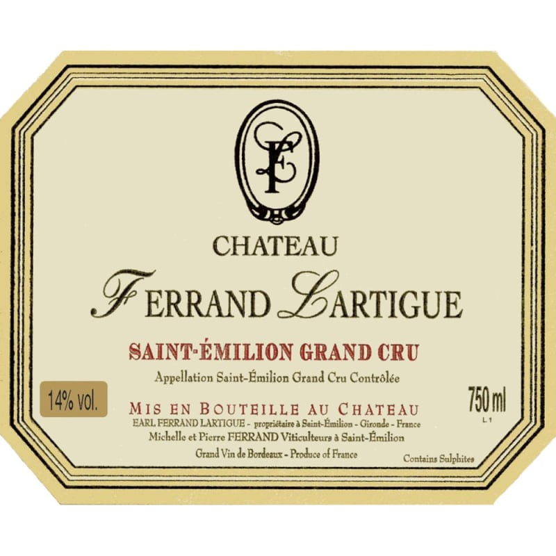 Chateau Ferrand Lartigue 2009 Front Label