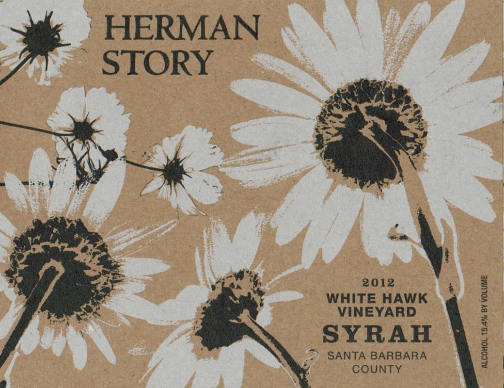 Herman Story White Hawk Vineyard Syrah 2012 Front Label