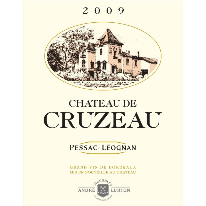 Chateau de Cruzeau Pessac-Leognan 2009 Front Label