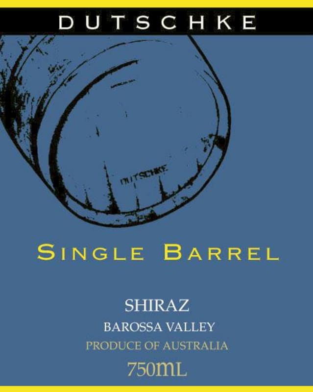 Dutschke Single Barrel Shiraz 2006 Front Label