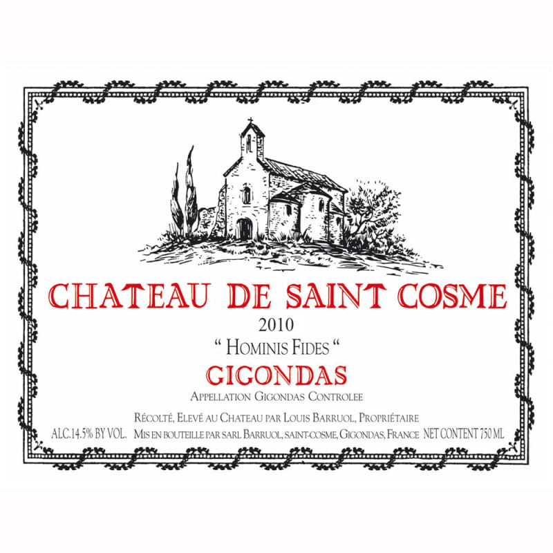 Chateau de Saint Cosme Gigondas Hominis Fides 2010 Front Label