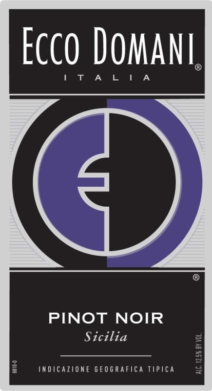 Ecco Domani Sicilia Pinot Noir 2010 Front Label