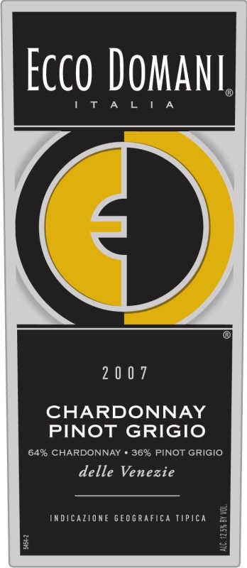 Ecco Domani Chardonnay - Pinot Grigio 2007 Front Label