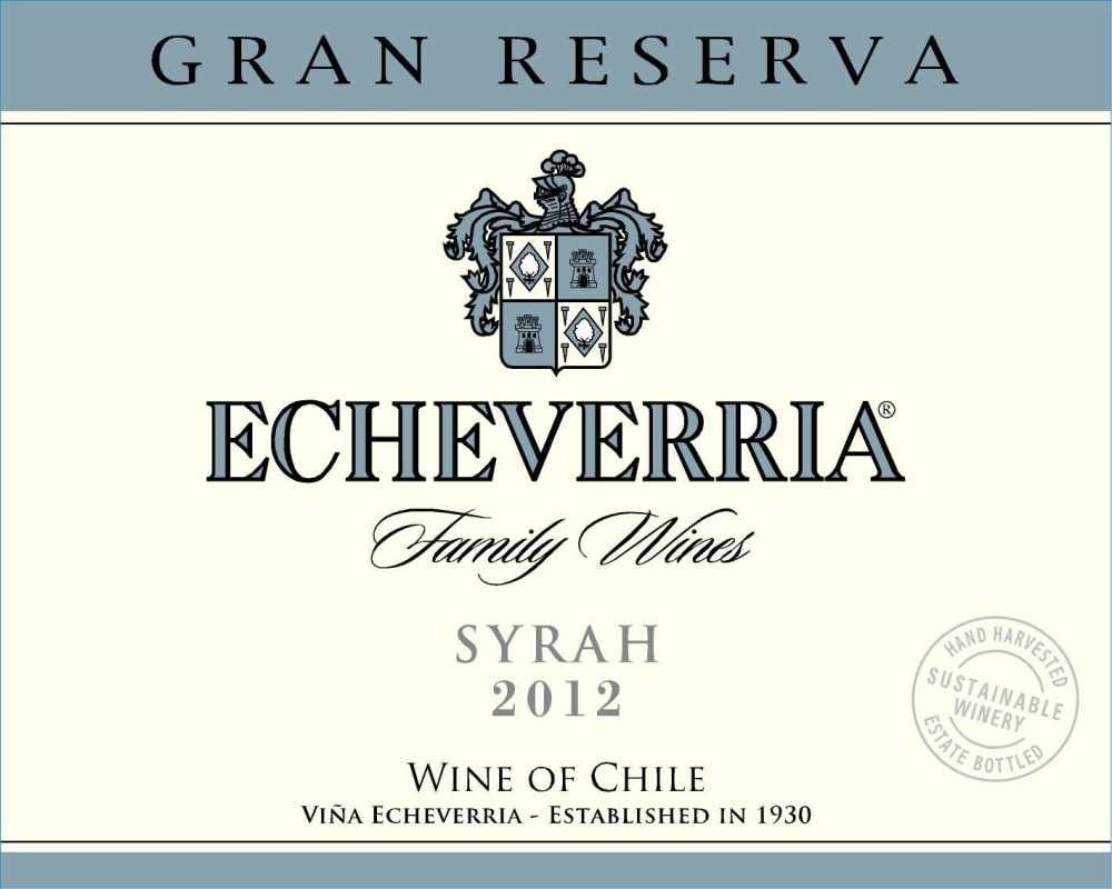 Echeverria Gran Reserva Syrah 2012 Front Label