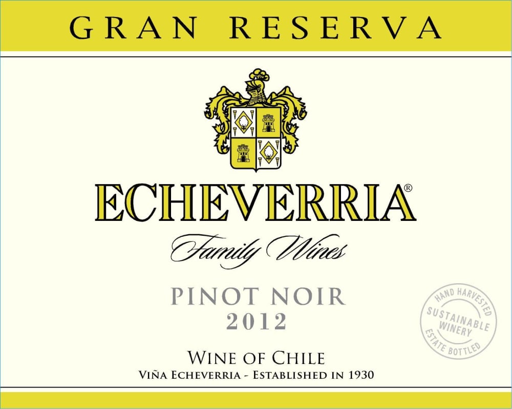 Echeverria Gran Reserva Pinot Noir 2012 Front Label