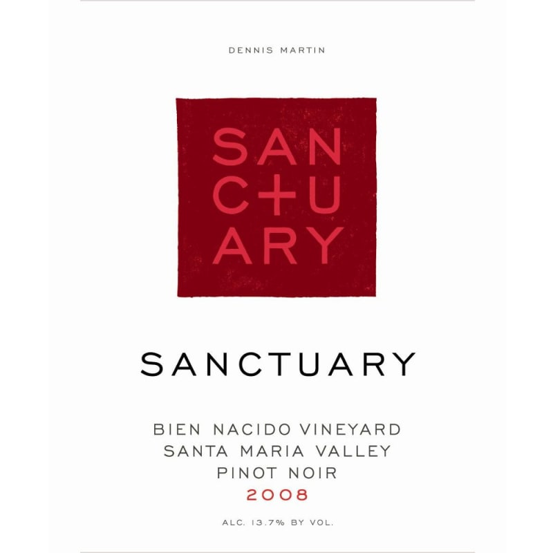 Sanctuary Bien Nacido Vineyard Pinot Noir 2008 Front Label