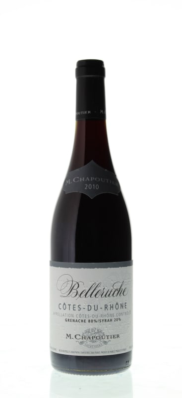 M. Chapoutier Cotes du Rhone Belleruche Rouge 2010 Front Bottle Shot