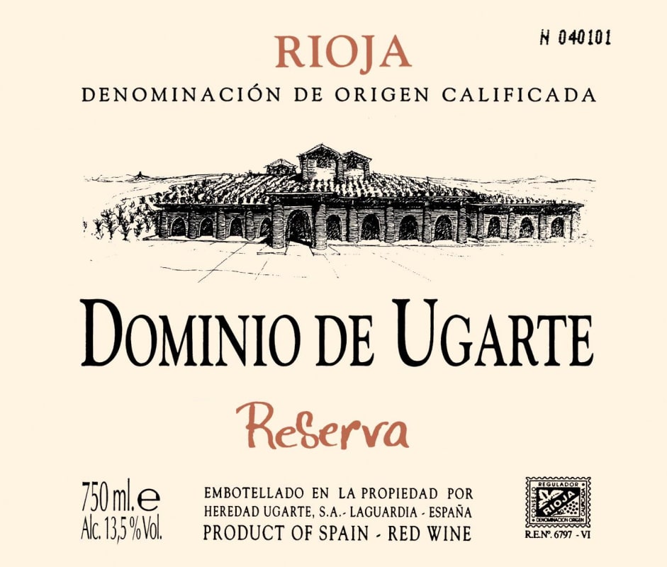 Heredad Ugarte Dominio de Ugarte Reserva 2007 Front Label