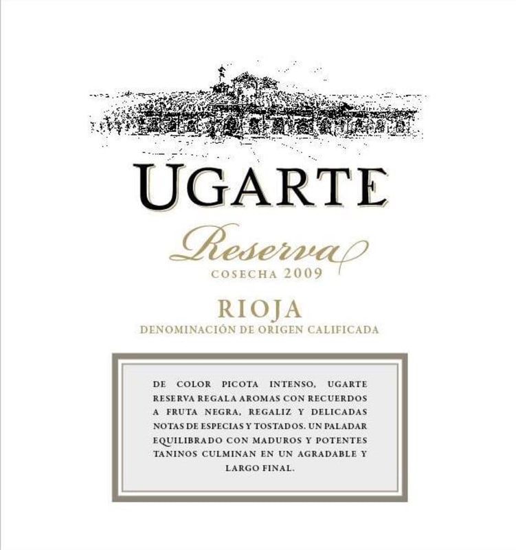 Heredad Ugarte Reserva 2009 Front Label