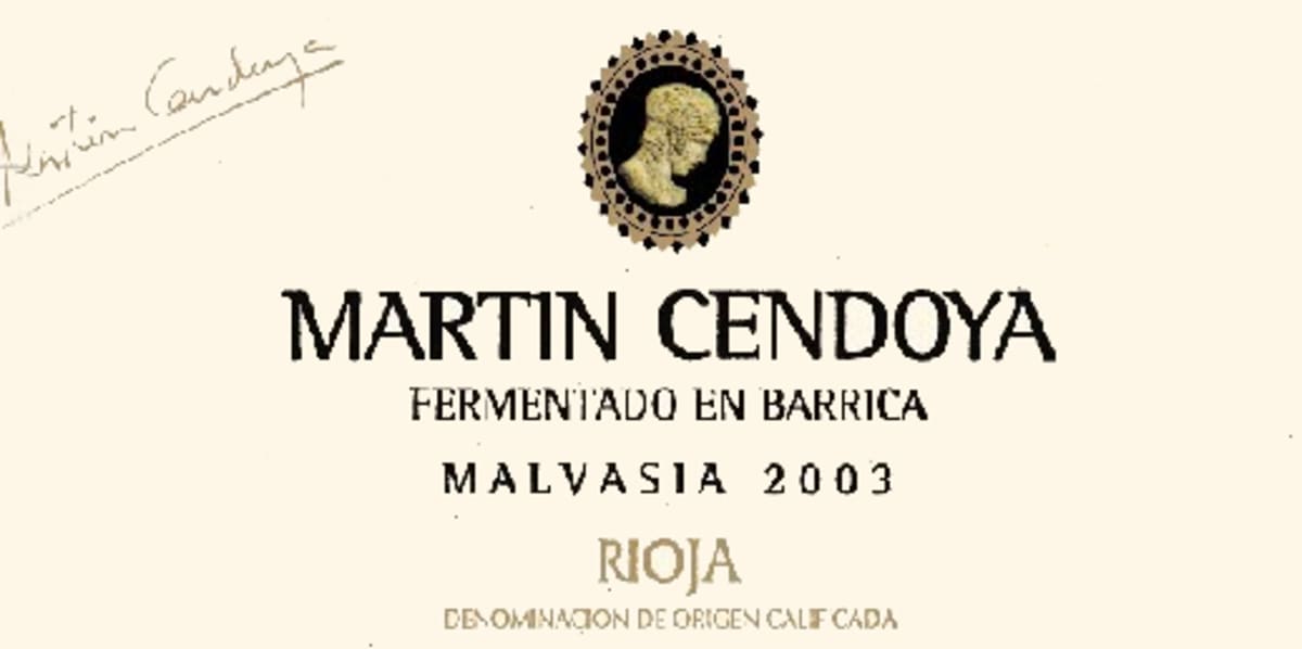 Heredad Ugarte Martin Cendoya Malvasia 2003 Front Label
