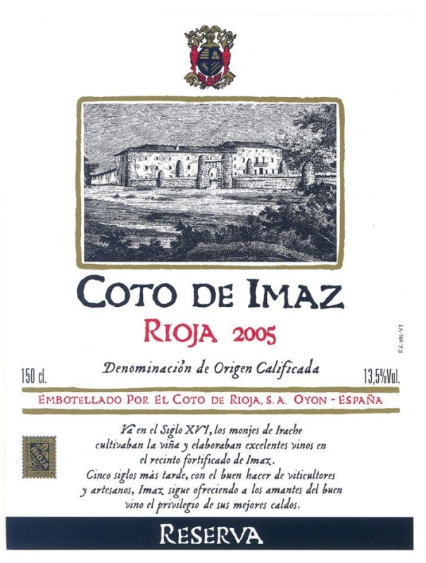 El Coto Coto de Imaz Rioja Reserva 2005 Front Label