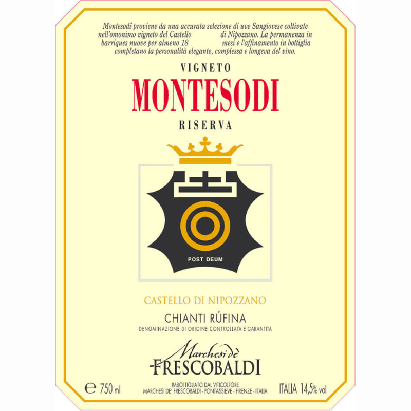 Frescobaldi Nipozzano Montesodi Chianti Rufina 2007 Front Label