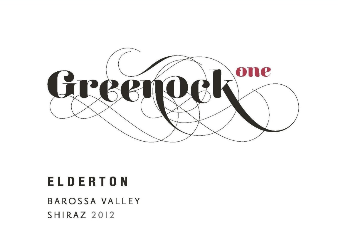 Elderton Greenock One Shiraz 2012 Front Label