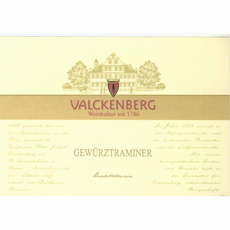 Valckenberg Gewurztraminer Pfalz QbA 2011 Front Label