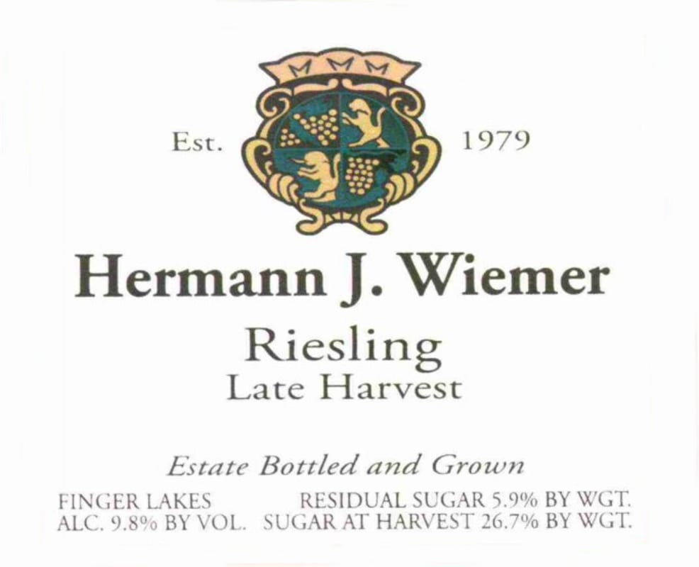 Hermann J. Wiemer Late Harvest Riesling 2011 Front Label