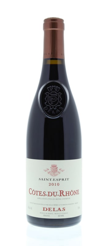 Delas Cotes-du-Rhone Saint-Esprit Rouge 2010 Front Bottle Shot