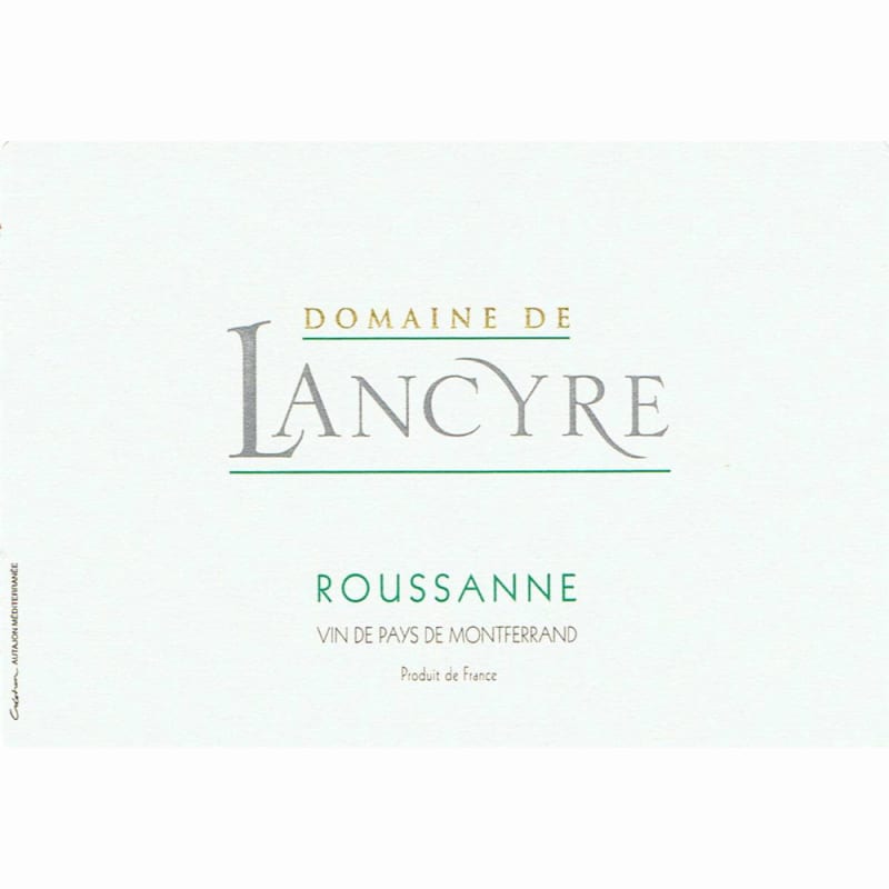 Domaine de Lancyre Roussanne 2010 Front Label